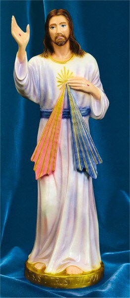 Jesus Of Divine Mercy Sculpture Colored - Lightweight and Durable